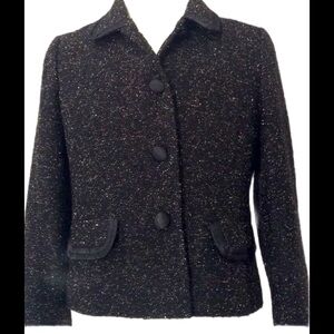 Kasper black and gold metallic blazer